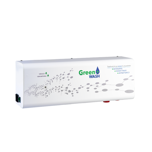 Green wash dispositivo che ti permette di lavare senza detersivi trasformando l'acqua in un potente detergente igienizzante disinfettante antibatterico